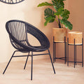 Black Natural Rattan and Iron Black Chair | Lagom