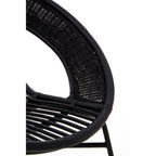 Black Natural Rattan and Iron Black Chair | Lagom