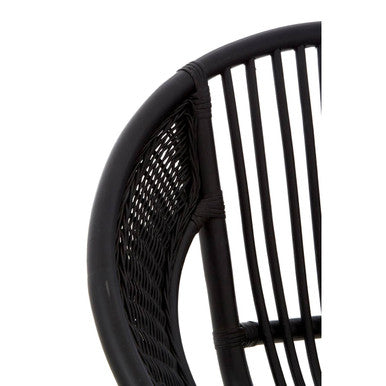 Black Natural Rattan and Iron Black Chair | Lagom