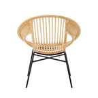 Natural Rattan and Black Iron Chair | Lagom