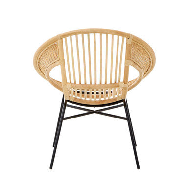 Natural Rattan and Black Iron Chair | Lagom