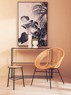 Natural Rattan and Black Iron Chair | Lagom