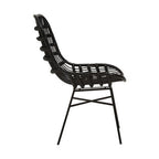 Curved Black Natural Rattan Chair | Lagom