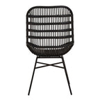 Curved Black Natural Rattan Chair | Lagom