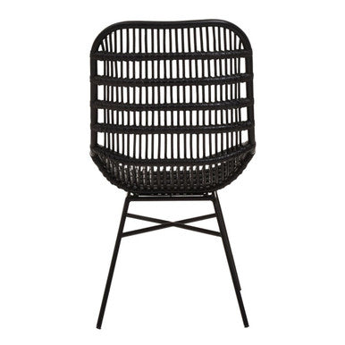 Curved Black Natural Rattan Chair | Lagom