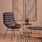 Curved Black Natural Rattan Chair | Lagom