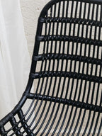 Curved Black Natural Rattan Chair | Lagom