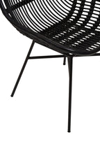 Curved Black Natural Rattan Chair | Lagom