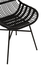 Curved Black Natural Rattan Chair | Lagom