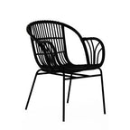 Black Natural Rattan Chair with Raised Sides | Lagom