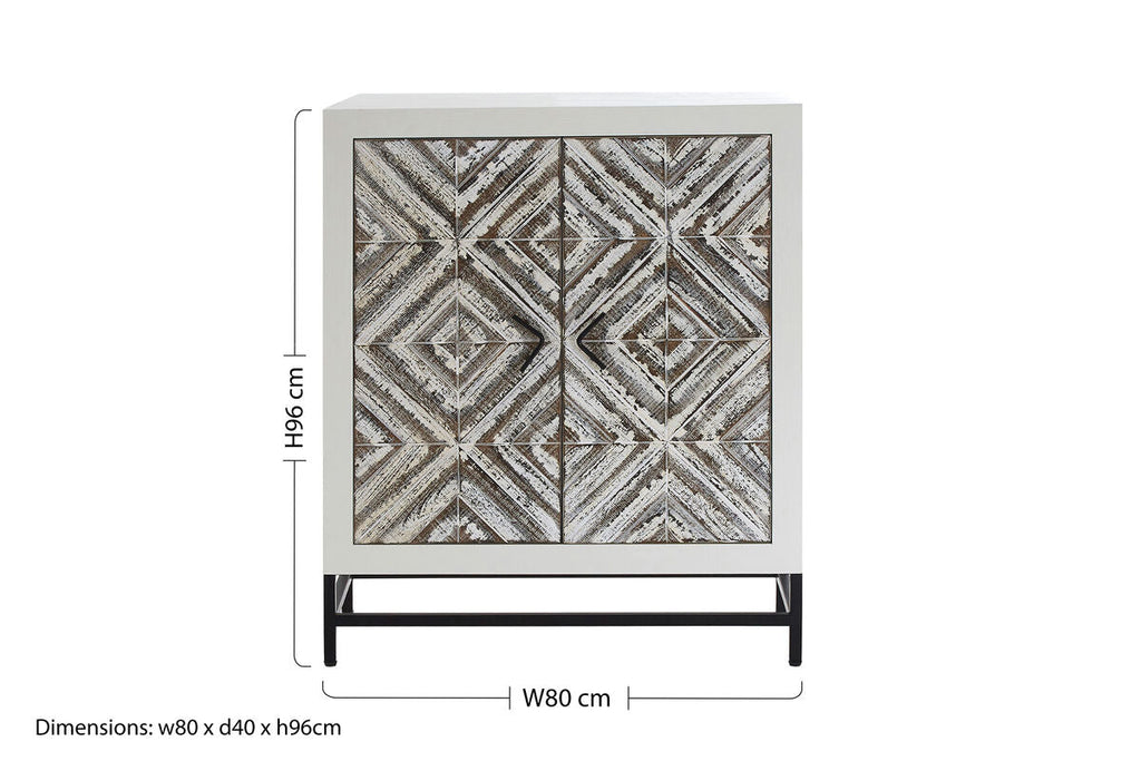 Rustic Chevron 2 Door Cabinet | Lombok