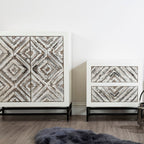 Rustic Chevron 2 Door Cabinet | Lombok