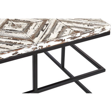 Black Rustic Chevron Square Coffee Table | Lombok