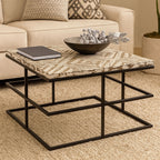 Black Rustic Chevron Square Coffee Table | Lombok