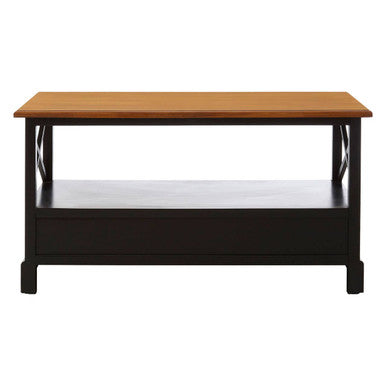 Black Rectangular Storage Coffee Table with Drawers | Virginia
