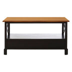 Black Rectangular Storage Coffee Table with Drawers | Virginia