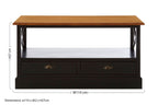 Black Rectangular Storage Coffee Table with Drawers | Virginia