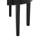 Set of Three Chunky Black High Gloss Round Tops Nesting Tables with Pine Wood Legs | Moritz