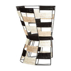 Beige and Black and White Woven Chair | Fusion