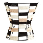 Beige and Black and White Woven Chair | Fusion
