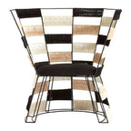 Beige and Black and White Woven Chair | Fusion