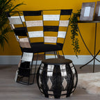 Beige and Black and White Woven Chair | Fusion