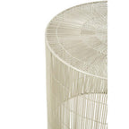 Silver Pewter-Finish Iron Cage Side Table with Concentric Circle Design, Templar