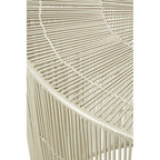 Silver Pewter-Finish Iron Cage Side Table with Concentric Circle Design, Templar
