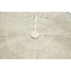 Silver Pewter-Finish Iron Cage Side Table with Concentric Circle Design, Templar