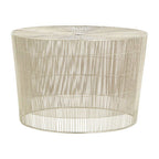 Silver Pewter-Finish Round Cage Side Table with Concentric Circle Design, Templar