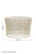 Silver Pewter-Finish Round Cage Side Table with Concentric Circle Design, Templar