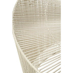 Silver Pewter-Finish Round Cage Side Table with Concentric Circle Design, Templar