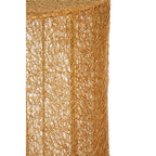 Set of 2 Gold Finish Open Weave Mesh Round Side Tables | Templar