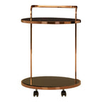 2 Tier Rose Gold Finish Drinks Trolley | Ackley
