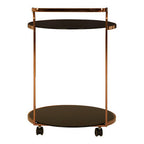 2 Tier Rose Gold Finish Drinks Trolley | Ackley
