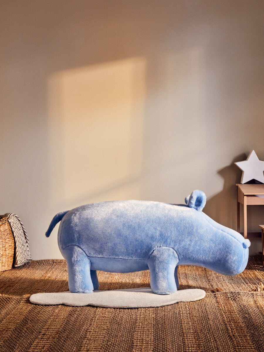 Kids Blue Hippo Animal Stool | Jungle Safari