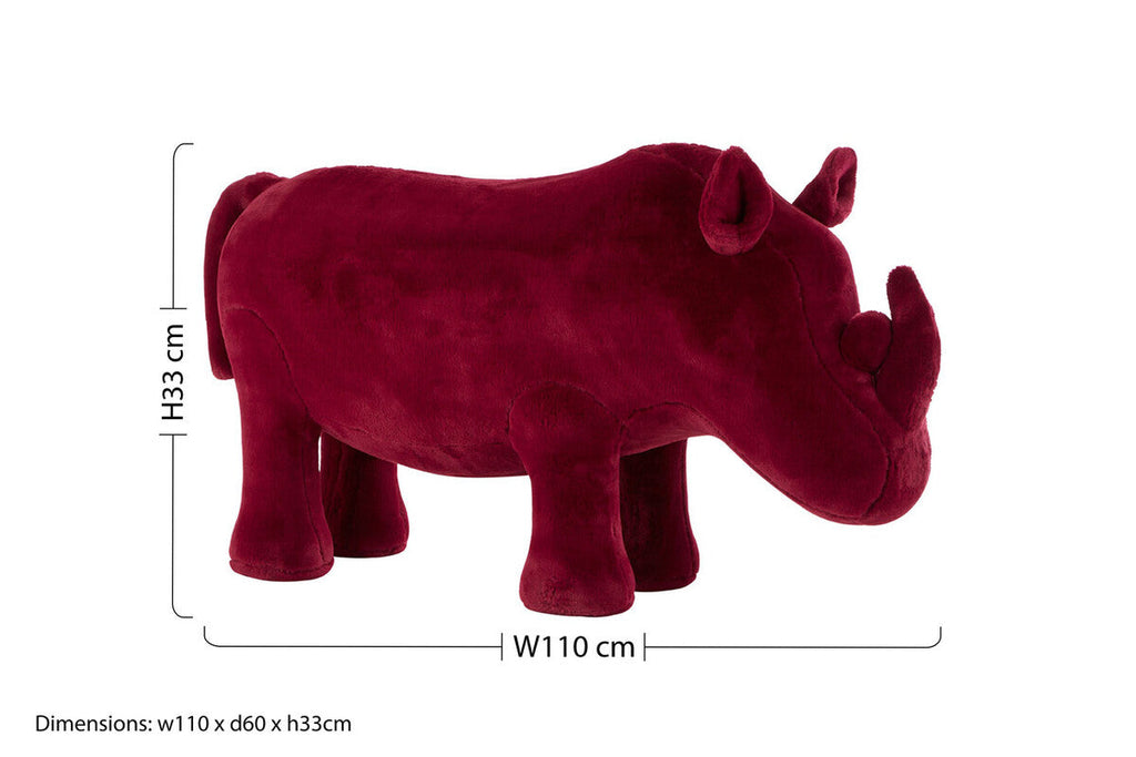 Kids Maroon Rhino Animal Stool | Jungle Safari