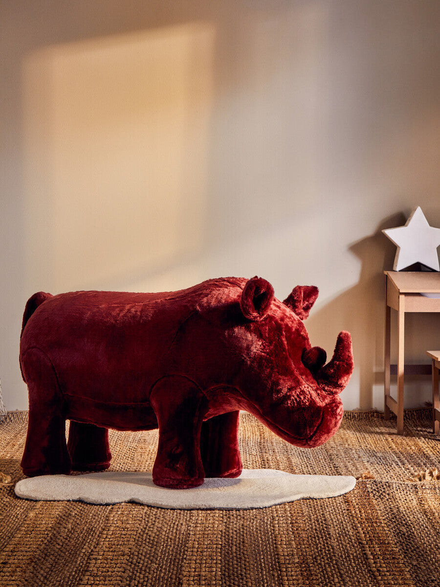 Kids Maroon Rhino Animal Stool | Jungle Safari
