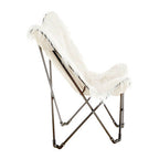 White Faux Fur Butterfly Chair | Sienna