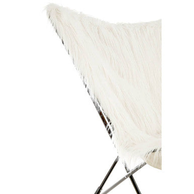 White Faux Fur Butterfly Chair | Sienna