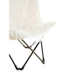White Faux Fur Butterfly Chair | Sienna