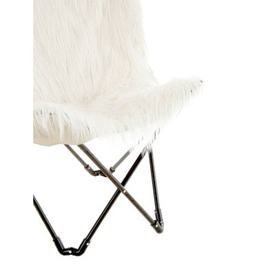 White Faux Fur Butterfly Chair | Sienna