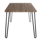 Natural Nordic Wood Effect Veneer Top Dining Table with Black Metal Hairpin Legs | Borough