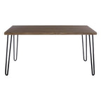 Natural Nordic Wood Effect Veneer Top Dining Table with Black Metal Hairpin Legs | Borough