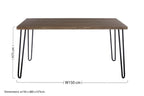 Natural Nordic Wood Effect Veneer Top Dining Table with Black Metal Hairpin Legs | Borough