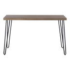 Natural Veneer Wooden Top Console Table with Hairpin Metal Legs | Borough