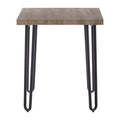 Natural Wooden Top Side Table with Hairpin Metal Legs | Borough