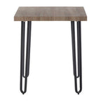 Natural Wooden Top Side Table with Hairpin Metal Legs | Borough