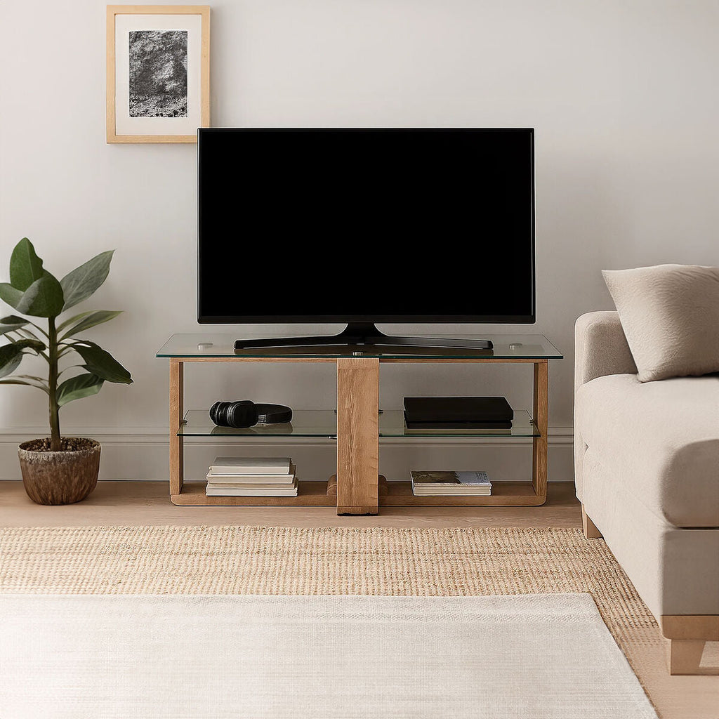 2 Tier Glass Media Unit | Barton
