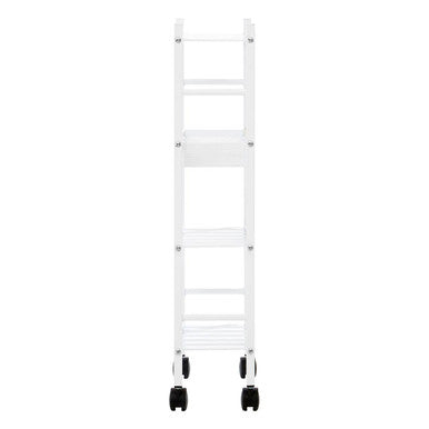 4 Tier White Trolley with Basket | Dara
